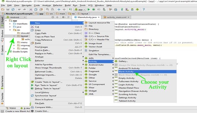 Tạo Activity trong Android Studio 