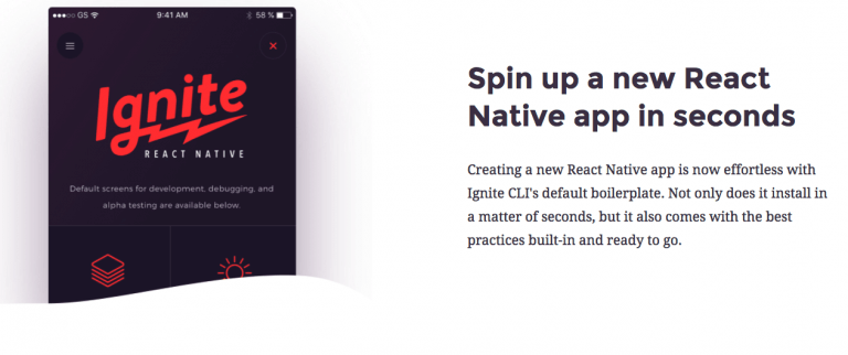 Ignite là một react native starter kit miễn phí rất tốt