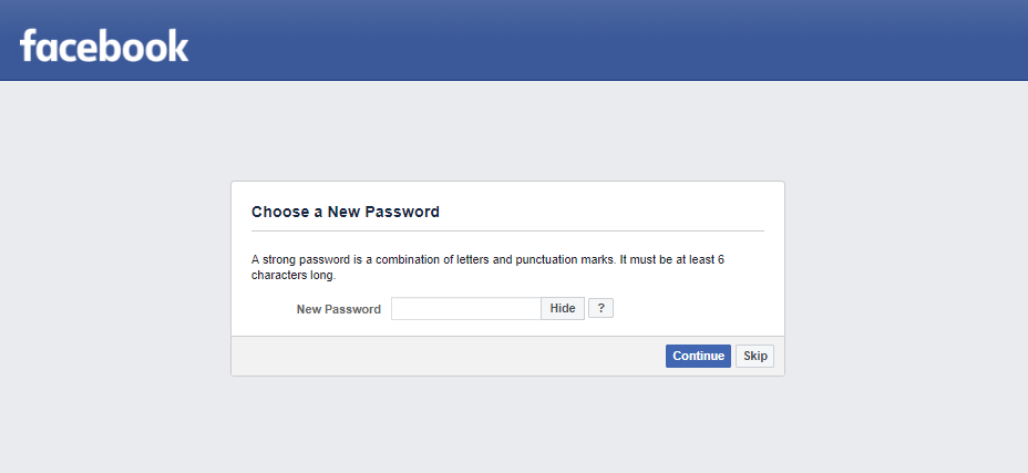 Thay đổi mật khẩu facebook