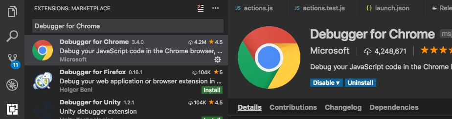 Cài đặt Debugger for Chrome Extension